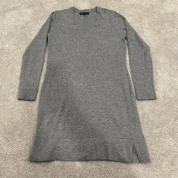 Banana Republic Women's Wool Cashmere Vneck Sweaterdress Grey Size Small - Picture 8 of 10